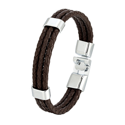 Bracciale pelle intrecciata