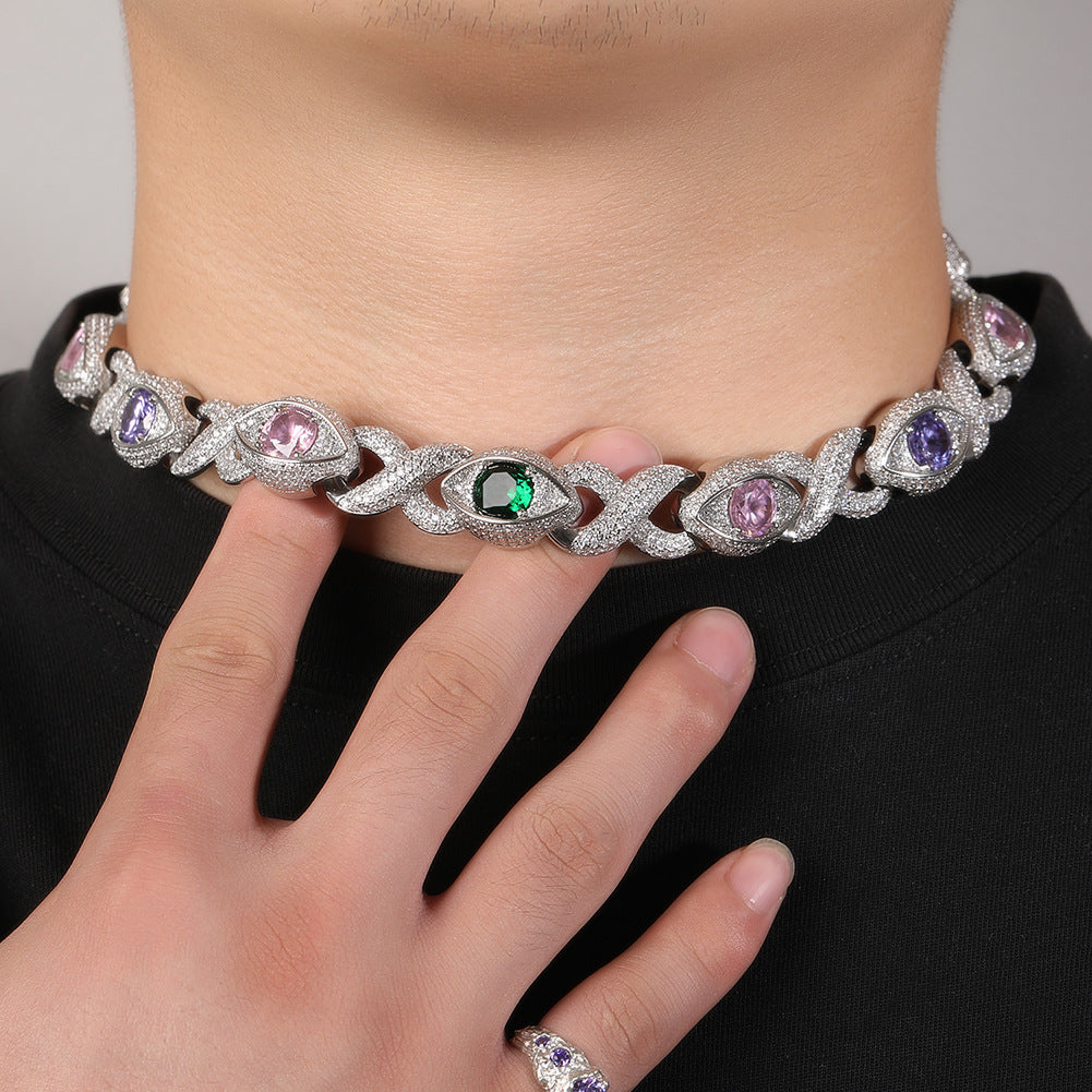Collana zirconi catena cubana