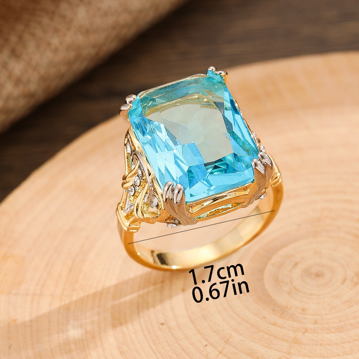 Anello geometrico retrò con zirconi