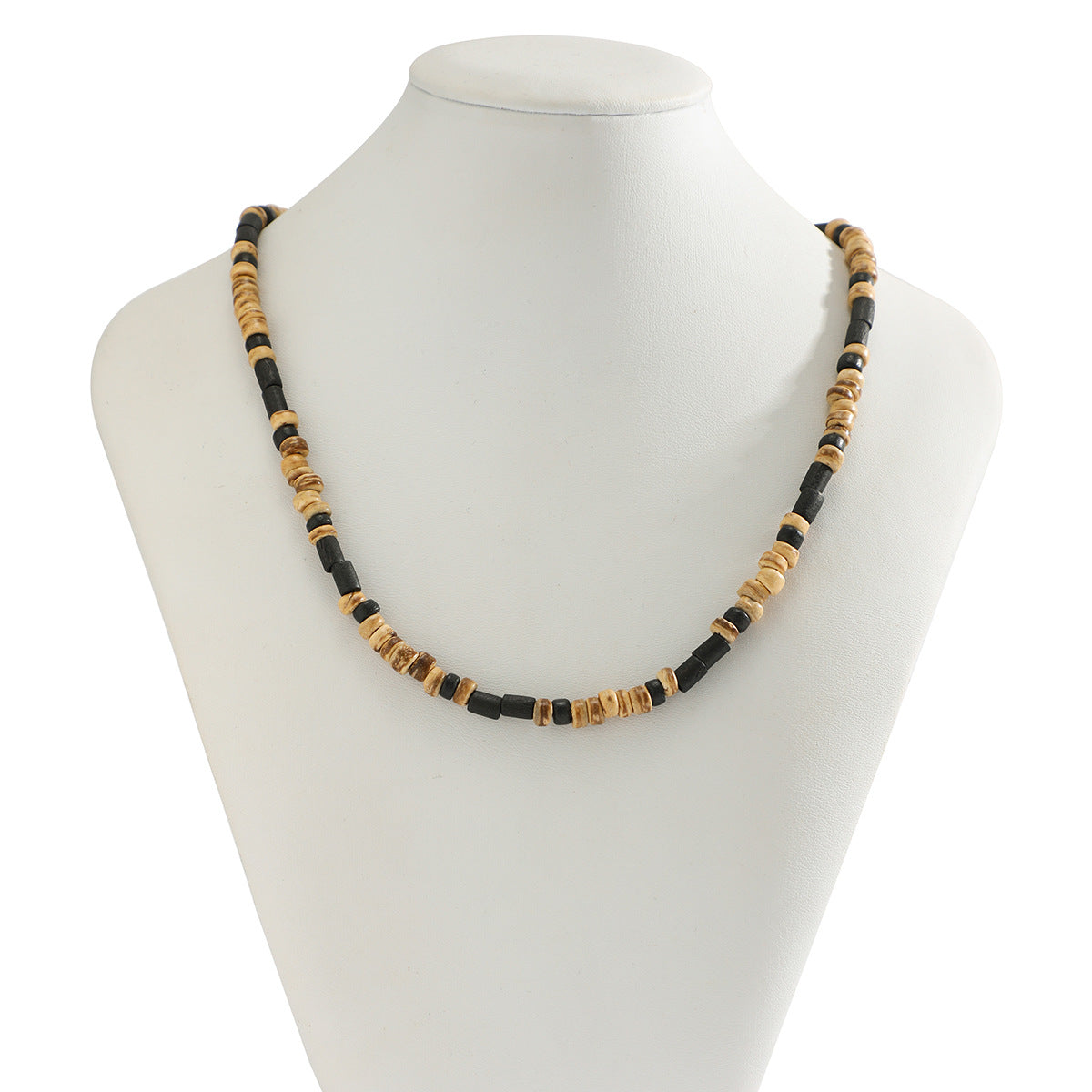 Collana perline legno bohemien