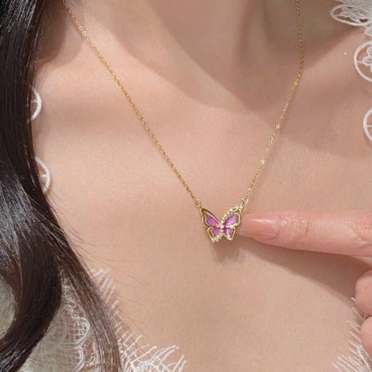 Collana farfalla smaltata argento sterling