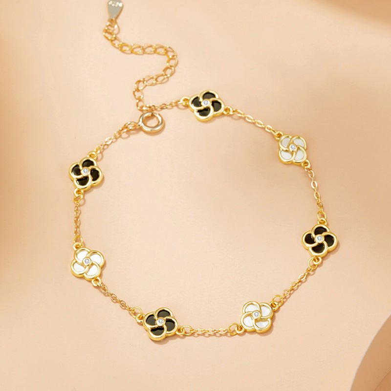 Bracciale quadrifoglio argento