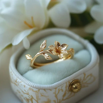 Anello oro con fiore di ciliegio
