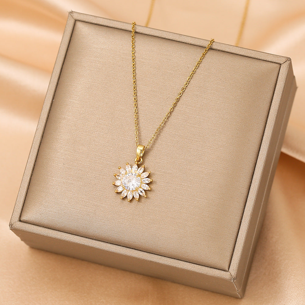 Collana girasole dorata