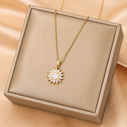Collana girasole dorata