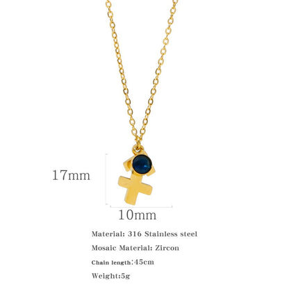 Collana zircone in acciaio inox