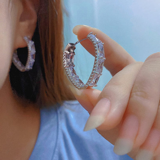 Orecchini zircone geometrico