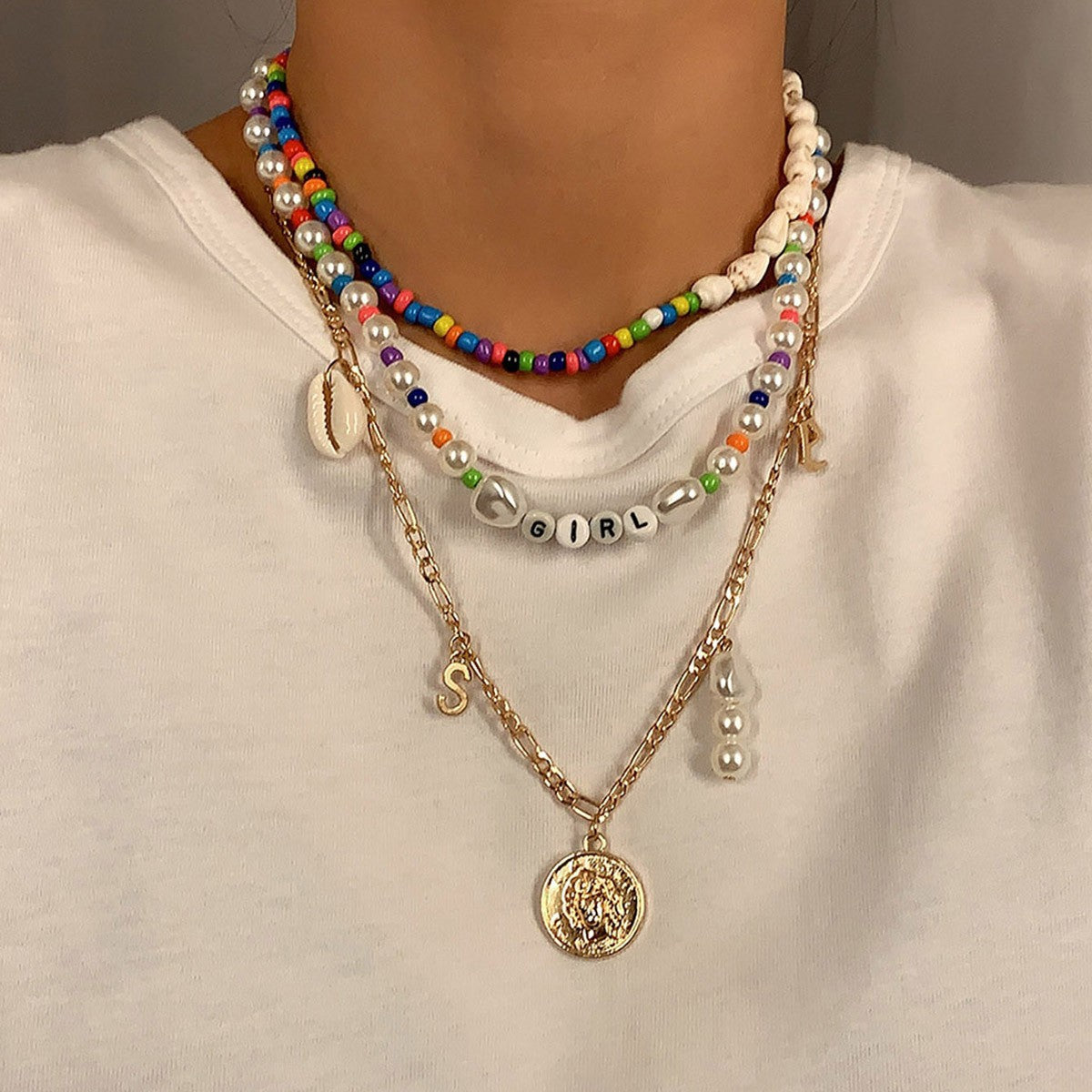 Collana fiori e conchiglie