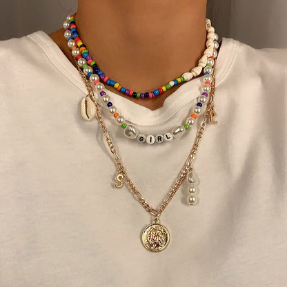 Collana fiori e conchiglie