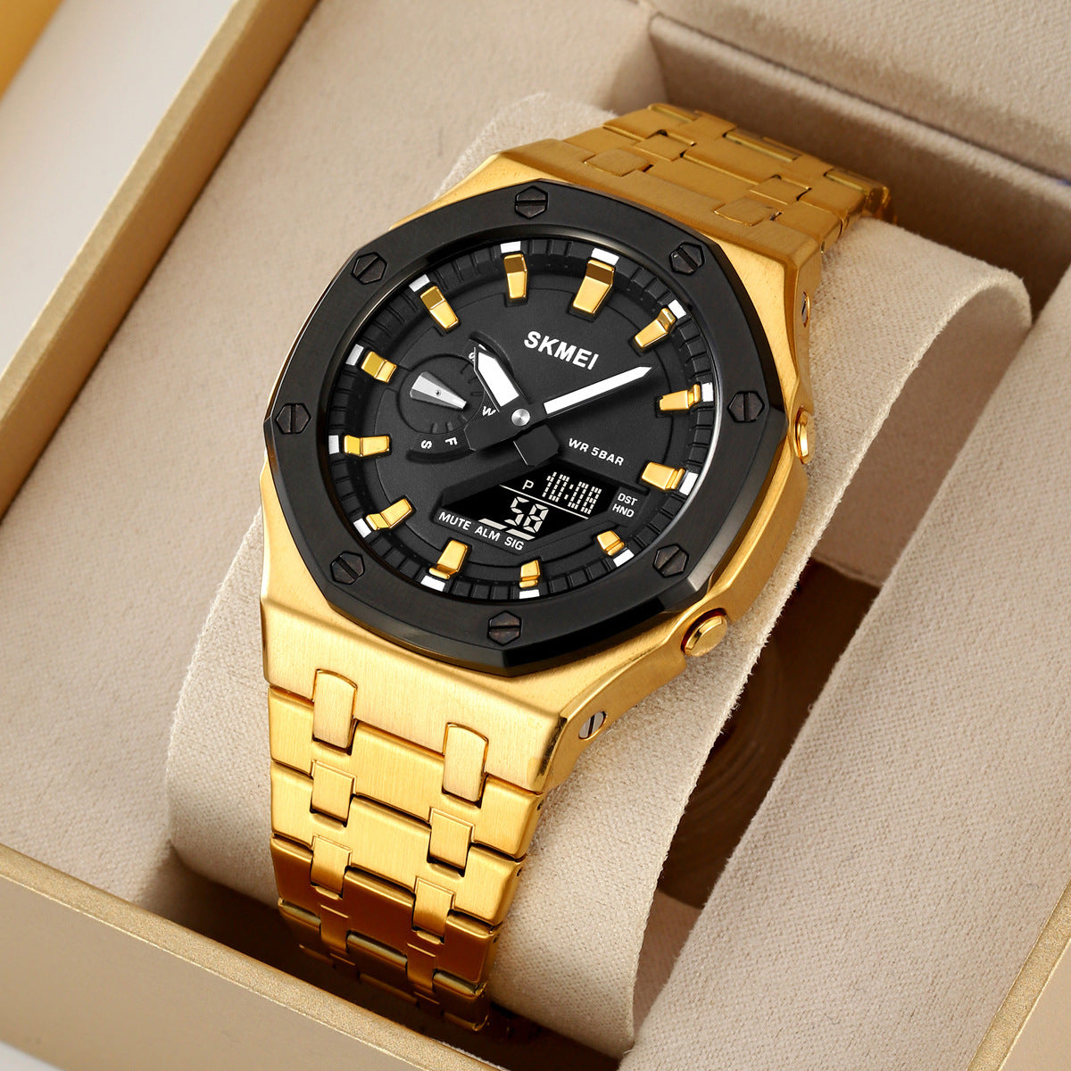 Orologio doppio quadrante quarzo multifunzionale da lavoro