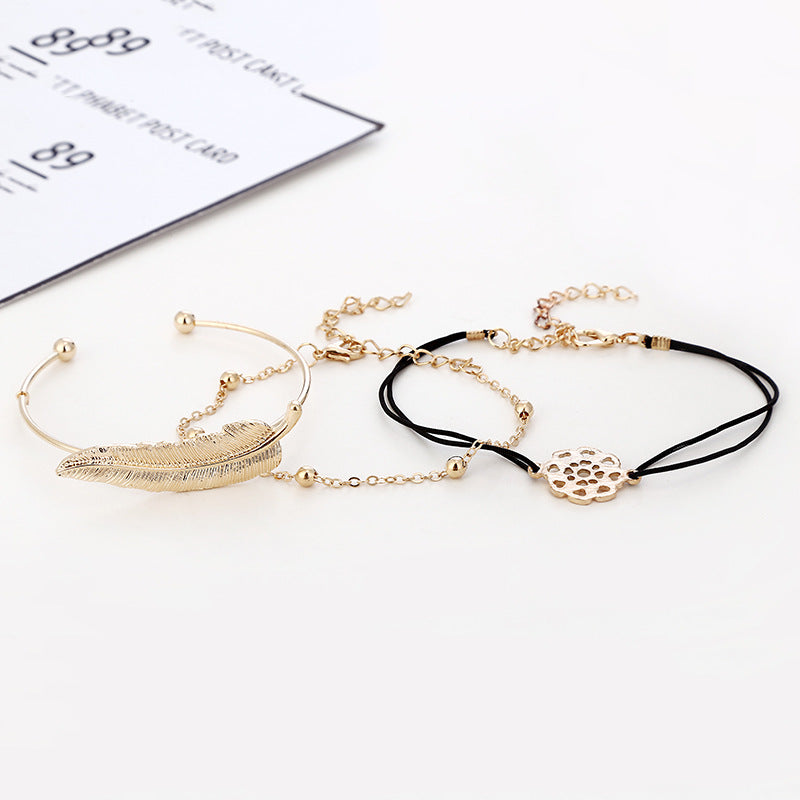 Bracciale intrecciato foglia
