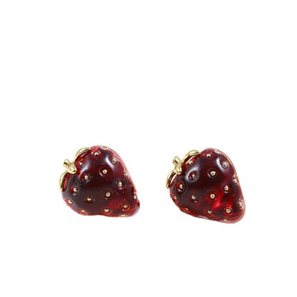 Orecchini fragola resina stereo