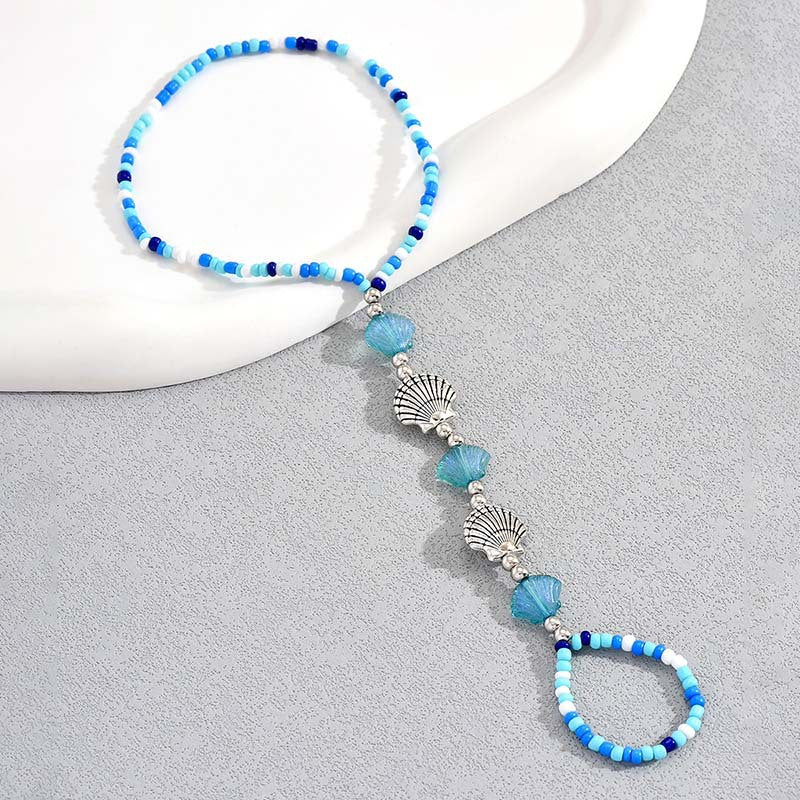 Cavigliera elastica perle di conchiglia