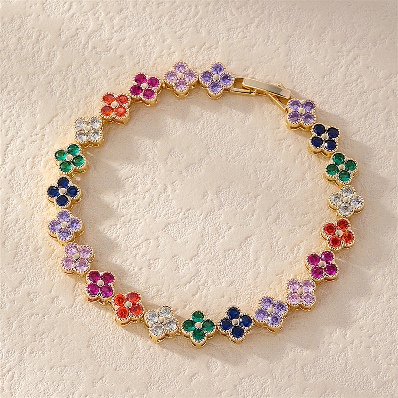 Bracciale zirconi placcato rame