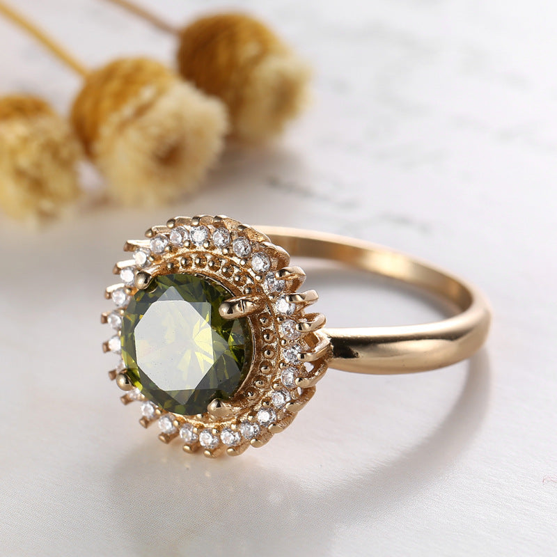 Anello zirconi placcato oro da donna