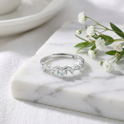 Anello onda argento regolabile