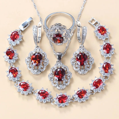 Set gioielli granato e zircone