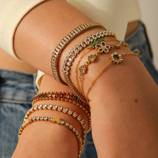 Bracciale fiore in zircone