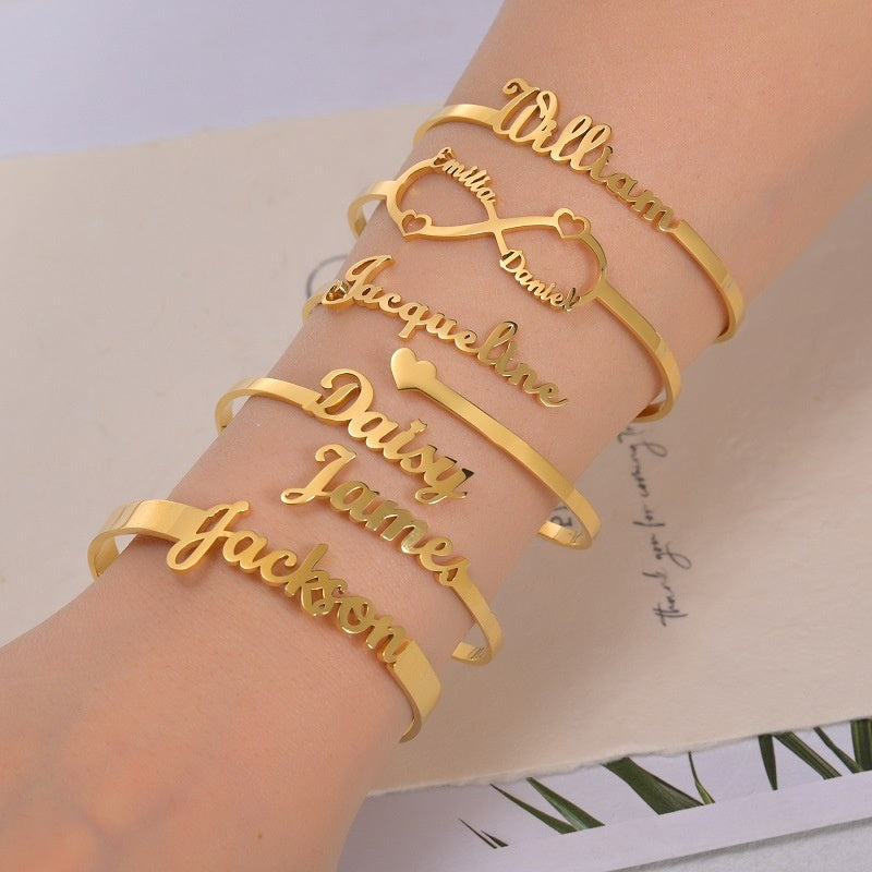 Bracciale lettere acciaio inox