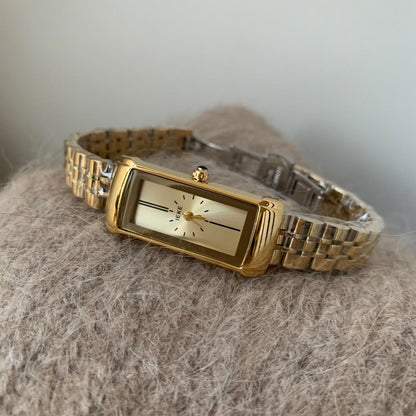 Orologio donna rettangolare retrò color oro