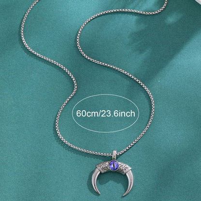 Collana corno di toro occhio del diavolo