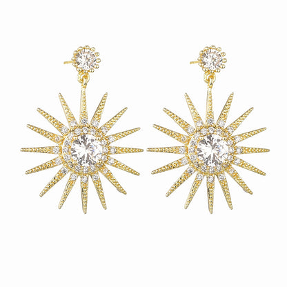 Orecchini girasole zircone incastonato