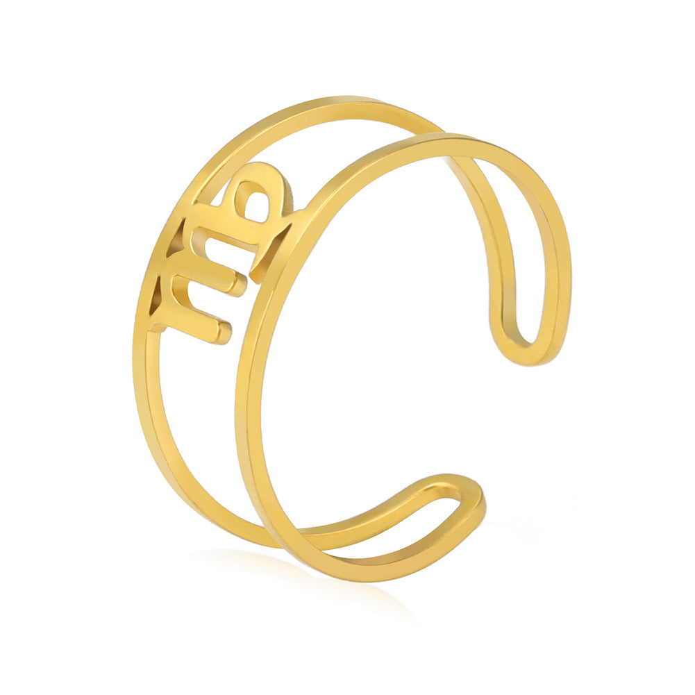 Anello segni zodiacali titanio