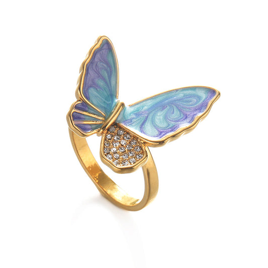 Anello farfalla retrò diamanti