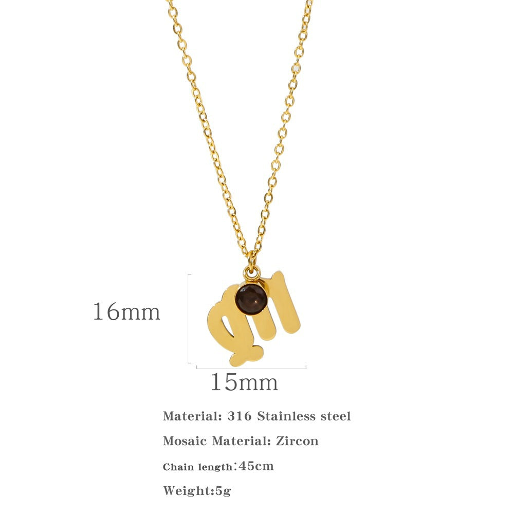 Collana zircone in acciaio inox