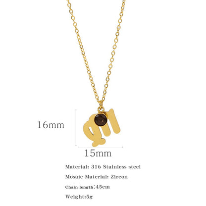 Collana zircone in acciaio inox