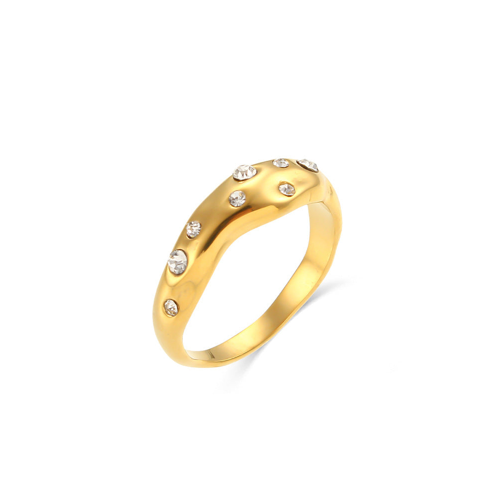 Anello zirconi placcato oro