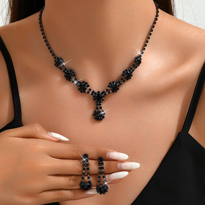 Set collana orecchini strass e cristallo