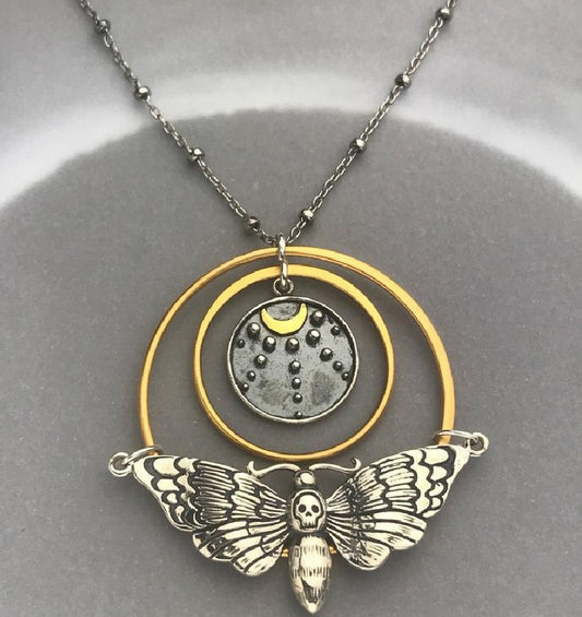 Collana luna e falena