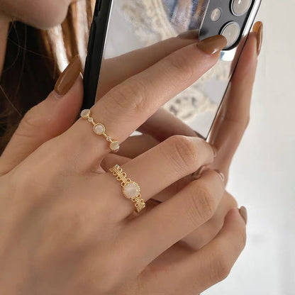 Anello opale fiore pizzo francese retrò