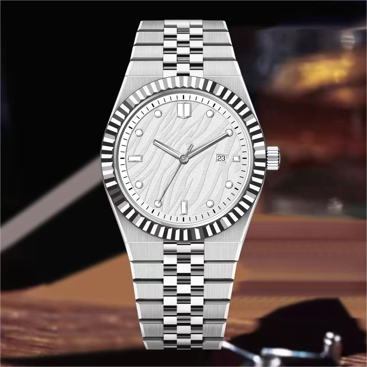 Orologio con cinturino in acciaio d'affari di lusso