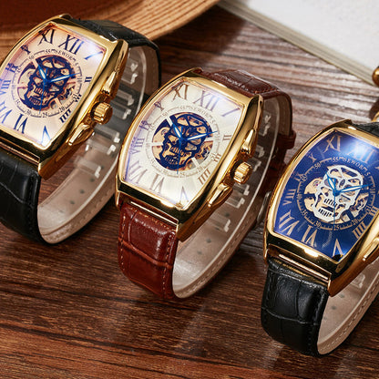 Orologio meccanico trasparente quadrato