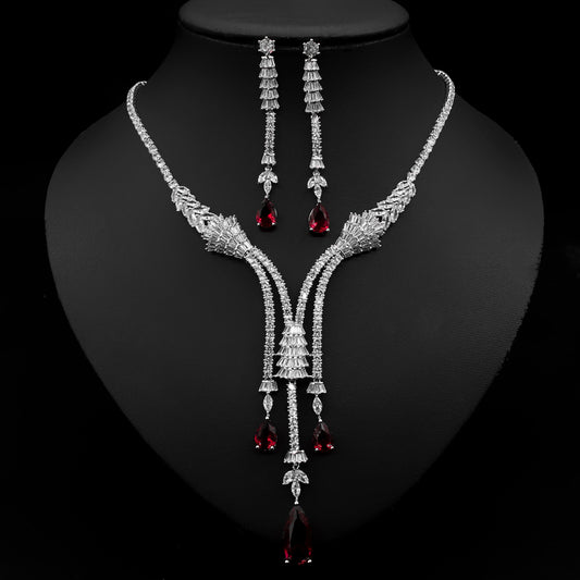 Set collana goccia e orecchini fiore