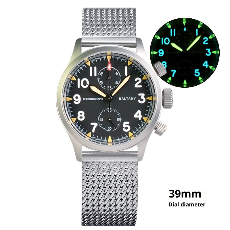Orologio multifunzione acciaio retrò luminescente