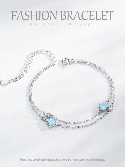 Braccialetto argento geometrico rotondo