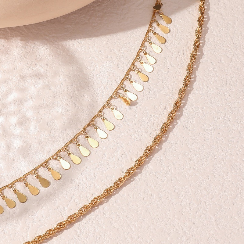 Collana multistrato goccia