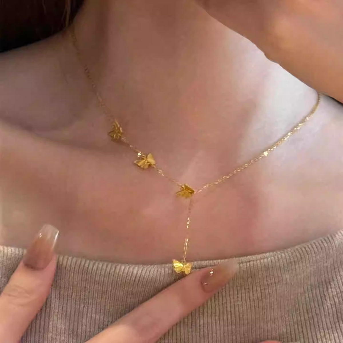 Collana farfalla 3D acciaio titanio