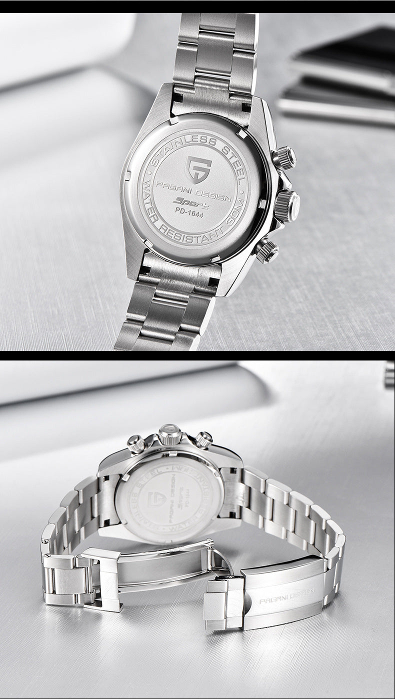 Orologio uomo acciaio cristalli
