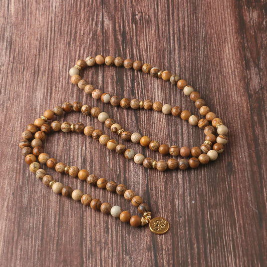 Collana pendente loto in pietra