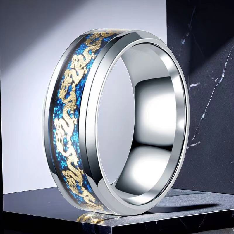 Anello drago cinese titanio