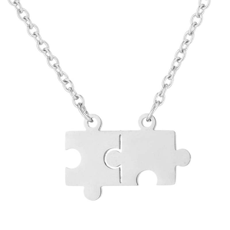 Collana puzzle acciaio