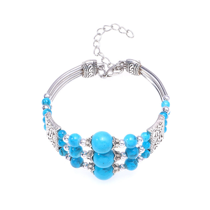 Bracciale turchese perline tibetano