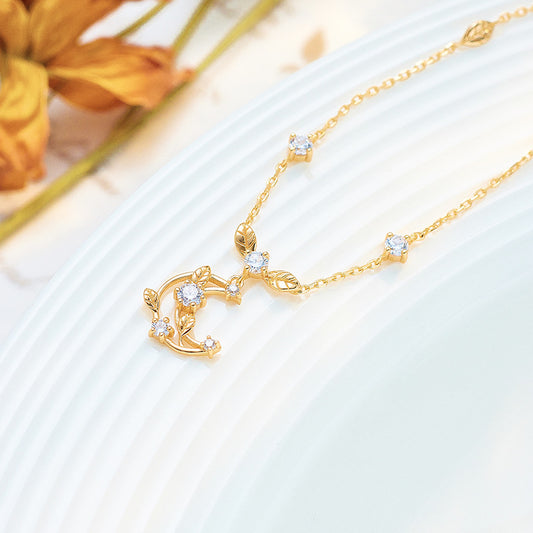 Collana luna e foglie