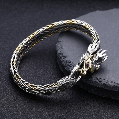 Braccialetto argento intrecciato spesso