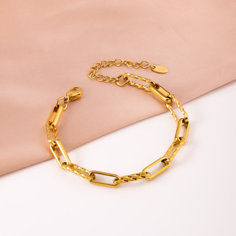 Bracciale acciaio intrecciato da donna