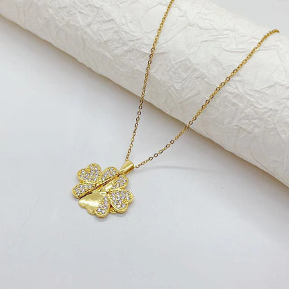 Collana acciaio titanio cuore farfalla girasole